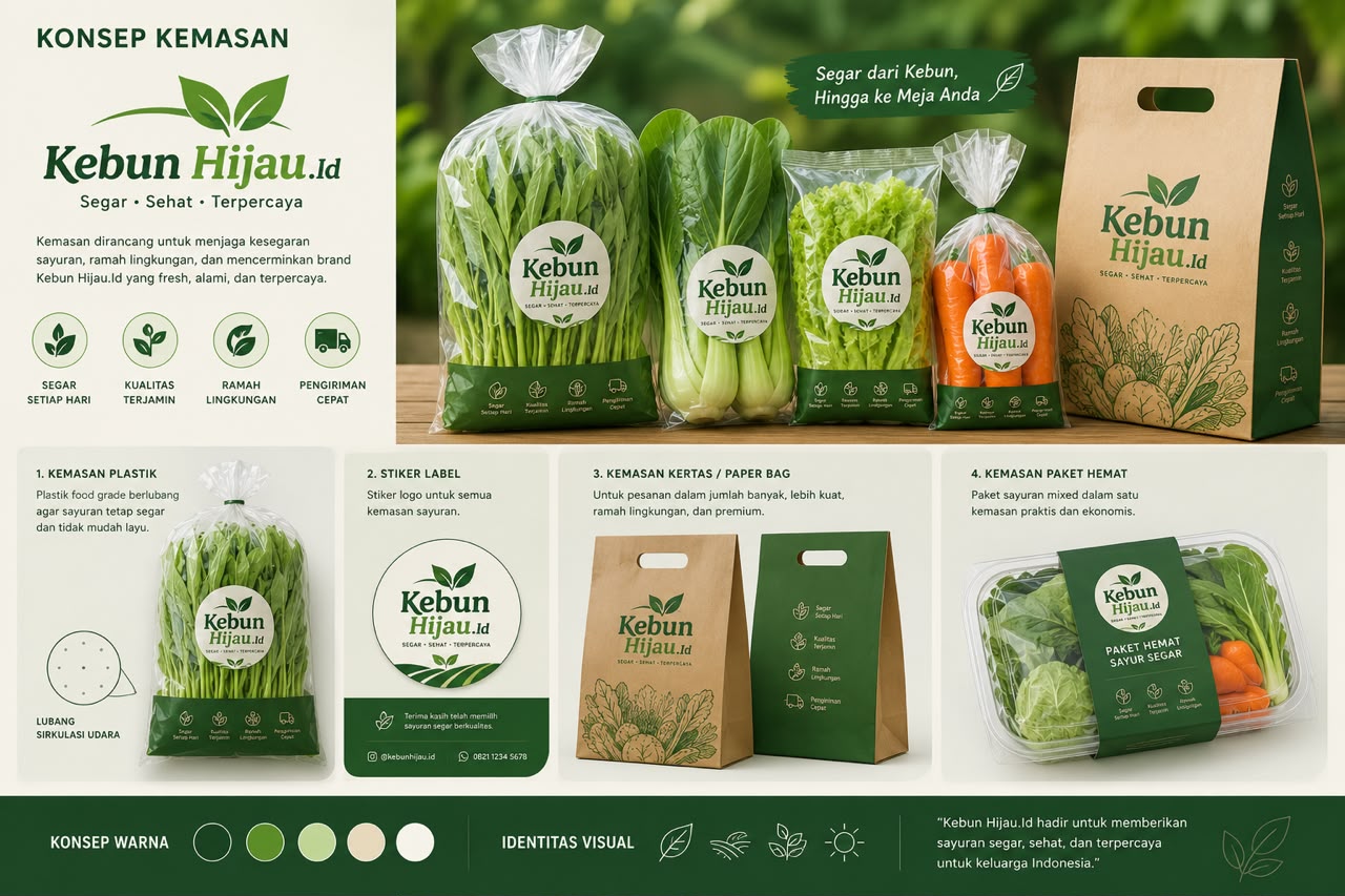 Konsep kemasan produk KebunHijau.id